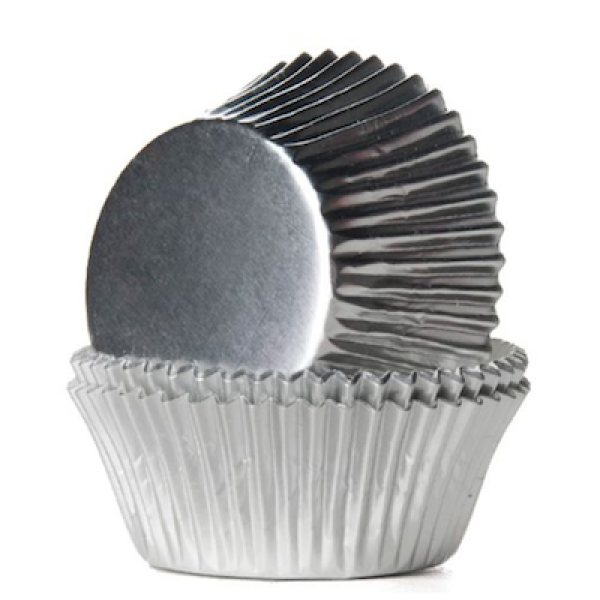 Cupcakes Backförmchen 24 Stück - Metallic Silber - House of Marie